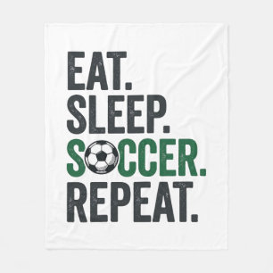 Eat Sleep Soccer Repeat Vintage T-Shirt Design_1 Fleece Blanket