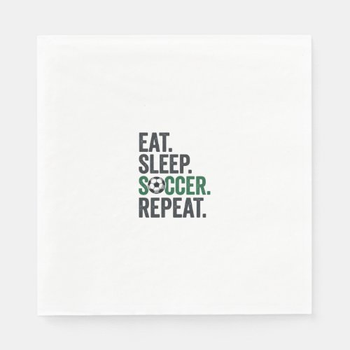 Eat Sleep Soccer Repeat Vintage T-Shirt Design_1 Napkins