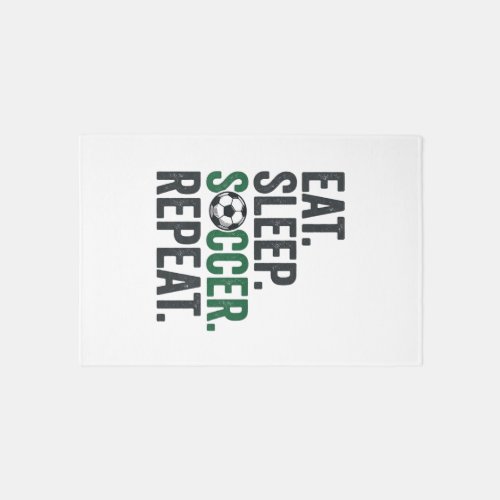 Eat Sleep Soccer Repeat Vintage T-Shirt Design_1 Rug