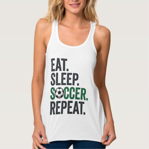 Eat Sleep Soccer Repeat Vintage T-Shirt Design_1 Tank Top
