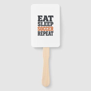 Eat Sleep Soccer Repeat Vintage Typography Shirt_1 Hand Fan