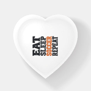 Eat Sleep Soccer Repeat Vintage Typography Shirt_1 Paperweight