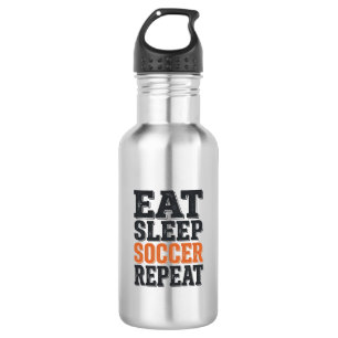 Eat Sleep Soccer Repeat Vintage Typography Shirt_1 Stainless Steel Water Bottle
