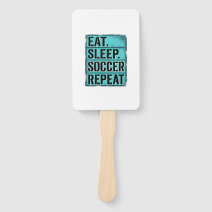 Eat Sleep Soccer Repeat Vintage Typography Shirt ( Hand Fan