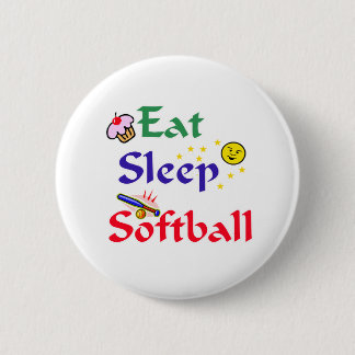 Eat Sleep Softball Button