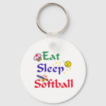 Eat Sleep Softball Keychain at Zazzle