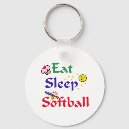 Eat Sleep Softball Keychain