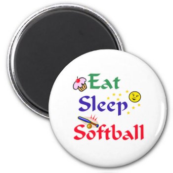 Eat Sleep Softball Magnet by softballgifts at Zazzle