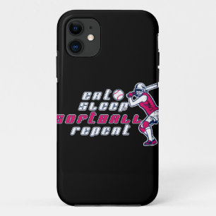Eat Sleep Softball Repeat Cool Gift for Woman iPhone 11 Case