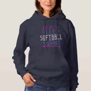 Eat Sleep SoftBall Repeat Hoodie