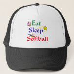 Eat Sleep Softball Trucker Hat at Zazzle