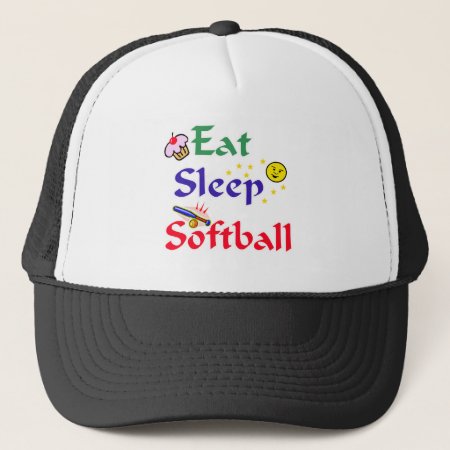 Eat Sleep Softball Trucker Hat