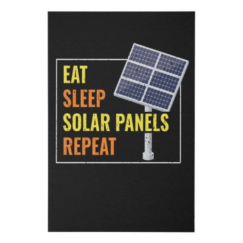 Eat Sleep Solar Panels Photovoltaic Sun Faux Canvas Print