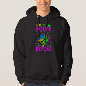 Eat Sleep Solve Repeat Math Speed Cubing Genie Cub Hoodie