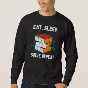 Eat Sleep Solve Repeat Math Speed Cubing Genie Cub Sweatshirt