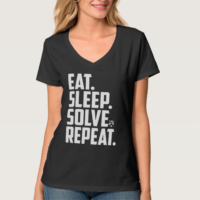 Eat Sleep Solve Repeat Speed Cubing Cuber Cube T-Shirt (Front)
