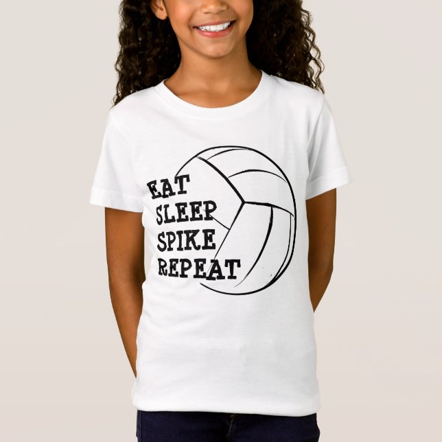 Eat Sleep Spike Repeat Volleyball Shirt (Front)