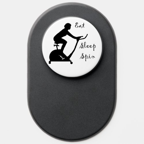 Eat Sleep Spin Exercie Bike Fitness Quote  PopSocket