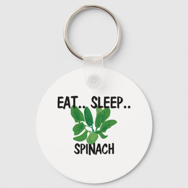 Eat Sleep SPINACH Keychain (Front)