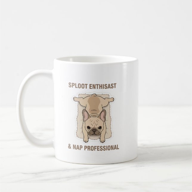 Eat Sleep Sploot Funny French Bulldog Design Coffee Mug (Left)
