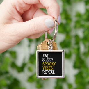 Eat Sleep Spooky Vibes Repeat - Halloween 2022 Keychain