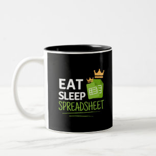 Eat Sleep Spreadsheet Two-Tone Coffee Mug