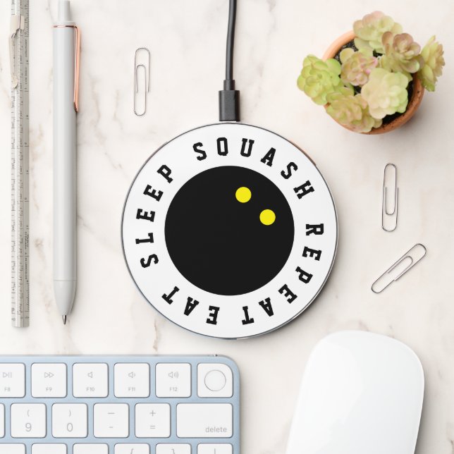 Eat Sleep Squash Repeat custom wireless charger  (Desk)