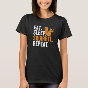 Eat Sleep Squirrel Repeat Fox Eastern Gray Japanes T-Shirt