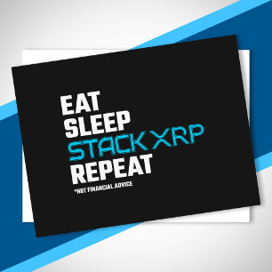 Eat Sleep Stack Funny XRP Crypto Quote Meme Postcard