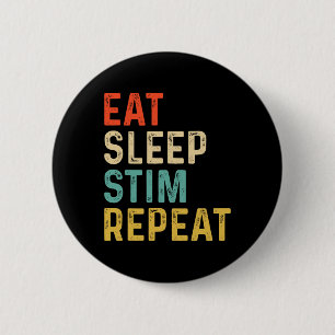 Eat Sleep Stim Repeat Autism Awareness Kids Boys W Button