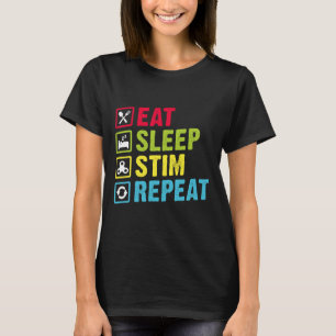Eat Sleep Stim Repeat Autism Awareness Kids Boys W T-Shirt