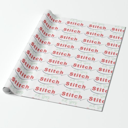 Eat Sleep Stitch Wrapping Paper