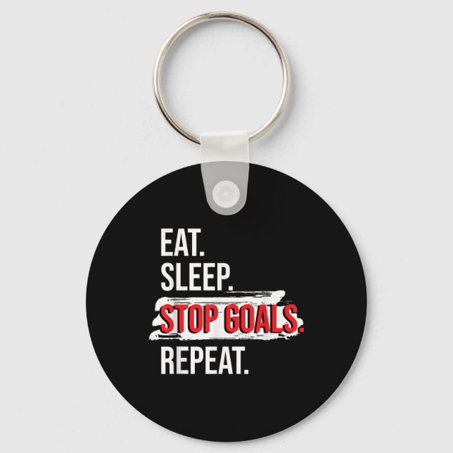 Eat Sleep Stop Goals Repeat - Field Hockey Player  Keychain (Front)