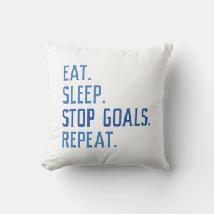 Eat Sleep Stop Goals Repeat Throw Pillow