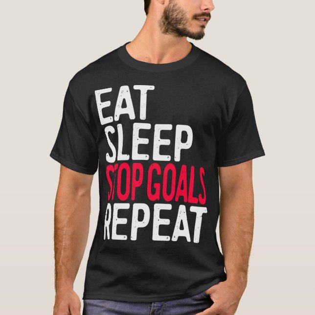 Eat Sleep Stop Goals Repeat Tri-blend T-Shirt (Front)