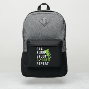 Eat Sleep Study Soccer Repeat Boy Soccer Player Port Authority® Backpack