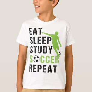 Eat Sleep Study Soccer Repeat Boy Soccer Player T-Shirt