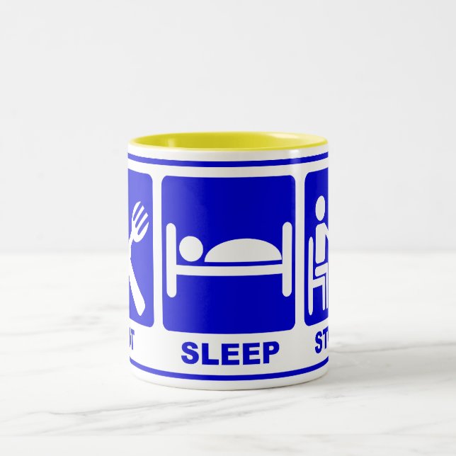 EAT SLEEP STUDY Two-Tone COFFEE MUG (Center)