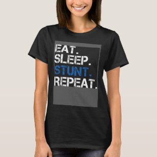 Eat Sleep Stunt Repeat Blue Cheerleader Girl Gift T-Shirt