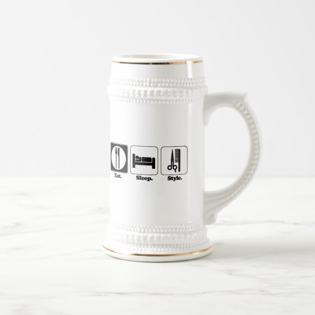 eat sleep style beer stein (Right)