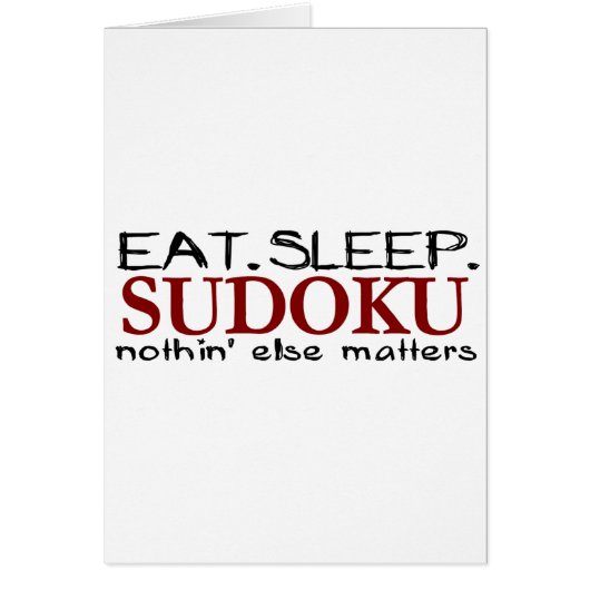 Eat Sleep Sudoku Cards (Front)