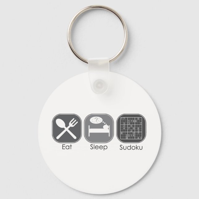 Eat Sleep Sudoku Copy Keychain (Front)