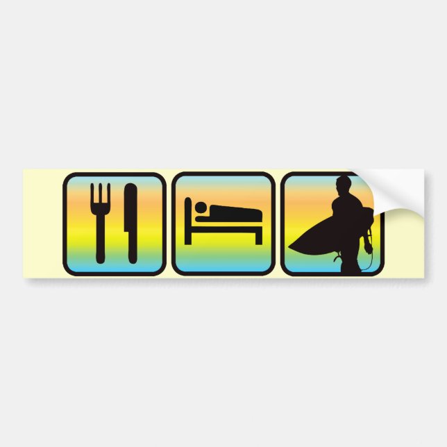 Eat, Sleep, Surf Bumper Sticker (Front)