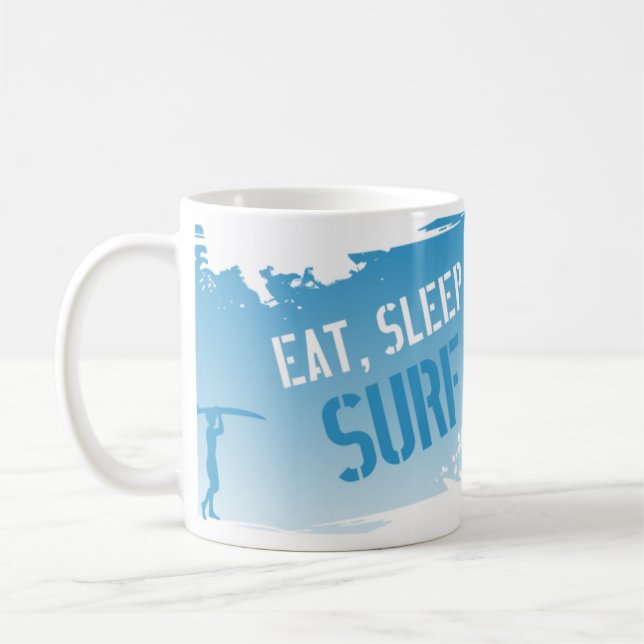 Eat, Sleep, Surf Coffee Mug (Left)