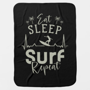 Eat Sleep Surf Repeat Baby Blanket