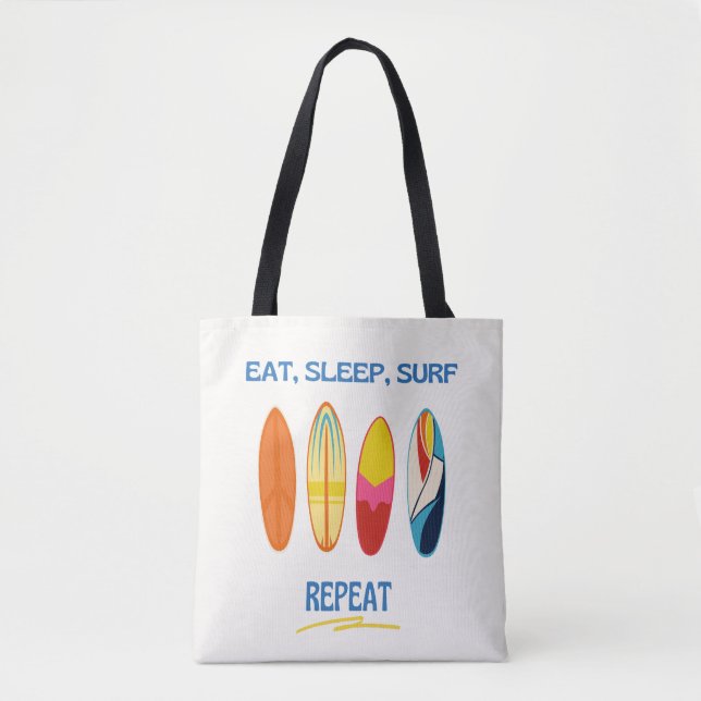 Eat, Sleep, Surf, Repeat - Beach Life Tote Bag (Front)