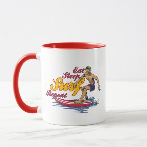 Eat Sleep Surf Repeat Cool Gift for Surfers Mug