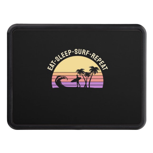 Eat Sleep Surf Repeat Hitch Cover (Front)