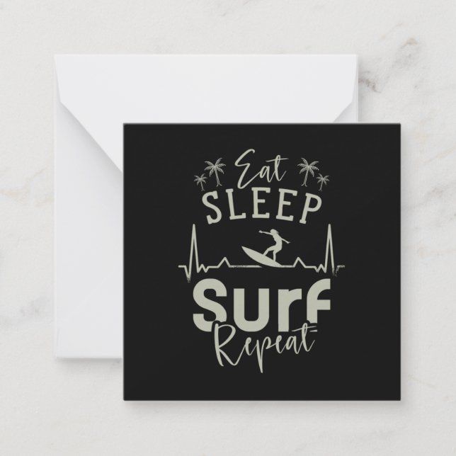 Eat Sleep Surf Repeat Note Card (Front)