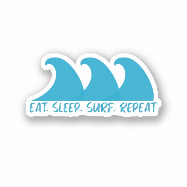 Eat Sleep Surf Repeat Sticker (Front)